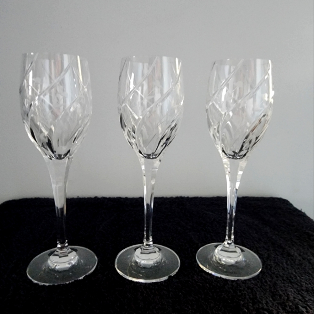 Mikasa English Garden Crystal Wine Glasses Set of 3